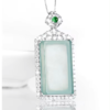 Colgante de Agua Azul de Jadeíta Natural con Incrustaciones de Plata 925 - Imagen 4