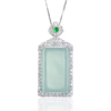 Colgante de Agua Azul de Jadeíta Natural con Incrustaciones de Plata 925 - Imagen 3