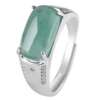 Anillo de Jadeite Aqua Azul con Plata 925 y Pequeños Cristales de Zirconia - Imagen 2