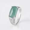 Anillo de Jadeite Aqua Azul con Plata 925 y Pequeños Cristales de Zirconia