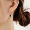 Aretes de Jade Negro Diseño Corazón - Imagen 4