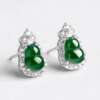 Aretes de Jade Imperial con Plata 925 - Diseño Peras - Imagen 3