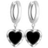 Aretes de Jade Negro Diseño Corazón - Imagen 5