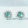 Elegantes Aretes de Jadeite Hielo Aqua - Imagen 3