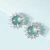 Elegantes Aretes de Jadeite Hielo Aqua - Imagen 4