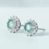 Elegantes Aretes de Jadeite Hielo Aqua