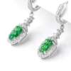 Aretes de Jadeite Imperial Diseño Hoja de la Buena Suerte - Imagen 5