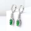 Aretes de Jadeite Imperial Diseño Hoja de la Buena Suerte - Imagen 4