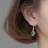 Aretes de Jadeite Imperial Diseño Hoja de la Buena Suerte
