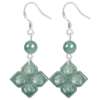 Aretes de Jade Princesa en Forma de Flor de Loto y Plata 925 - Imagen 2