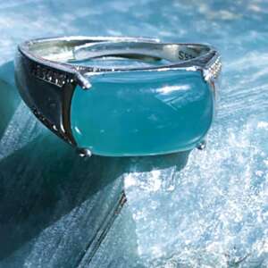 💍 Anillo de Jade Azul Agua & Plata 925 – “Mar en tus Manos”