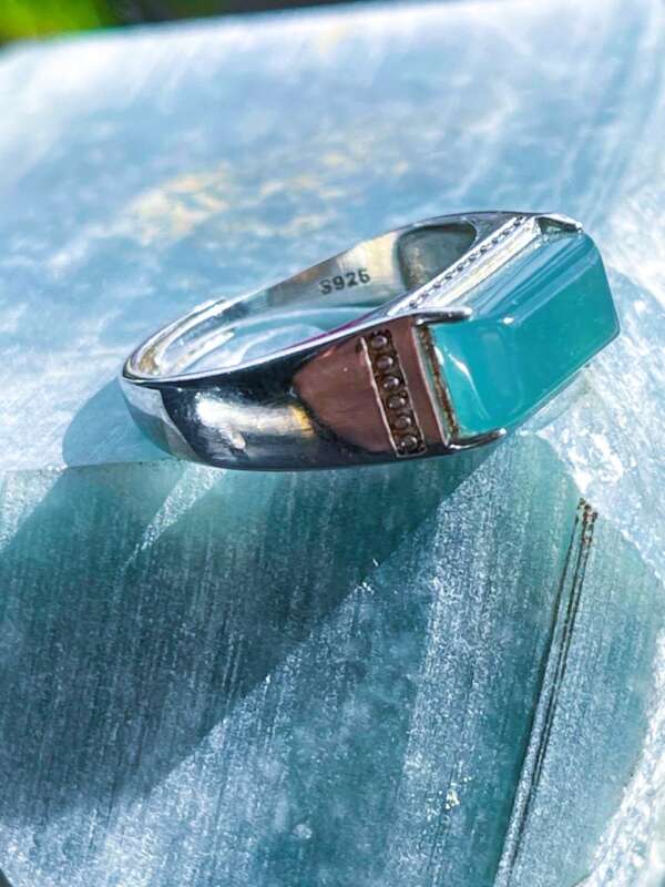 💍 Anillo de Jade Azul Agua & Plata 925 – “Mar en tus Manos” - Imagen 19