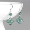 Aretes de Jade Princesa en Forma de Flor de Loto y Plata 925