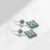 Aretes de Jade Princesa en Forma de Flor de Loto y Plata 925 - Imagen 4