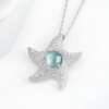 Dije de Jade Azul Natural en Forma de Estrella de Mar – Plata 925 - Imagen 4