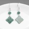 Aretes de Jade Princesa en Forma de Flor de Loto y Plata 925 - Imagen 5