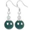 Aretes de Jade Azul Intenso con Jade Blanco en Plata 925 – Doble Esfera de Elegancia - Imagen 2