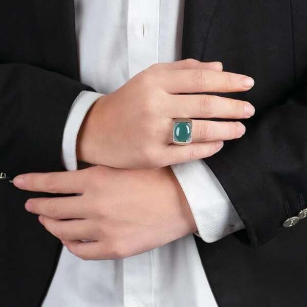 💍 Anillo de Jade Azul Agua & Plata 925 – “Mar en tus Manos” - Imagen 4