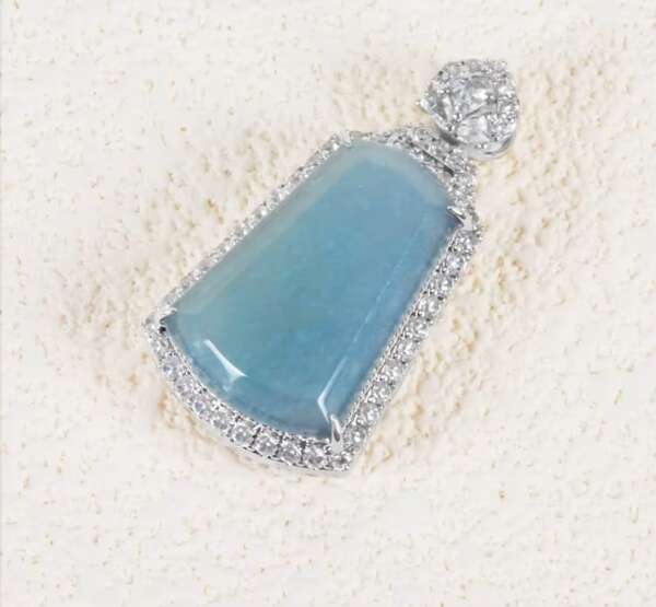 “Lágrima de Cielo” – Dije de Jade Azul Natural y Plata 925 - Imagen 3