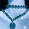 Collar de Jade Princesa Hielo – Azul, Rosado y Verde – Con Dije del Universo 🌍✨ - Imagen 3