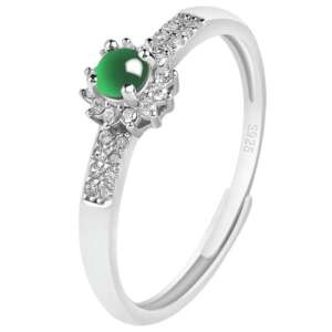 💍 Anillo de Compromiso de Jade Imperial y Plata 925